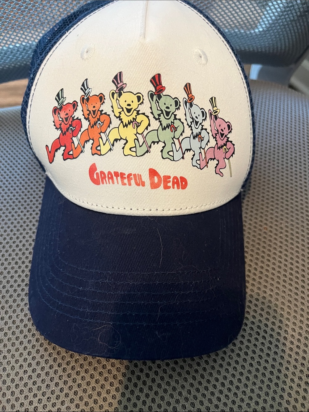 Grateful Dead Kids Navy & White Dancing Bears Trucker Hat